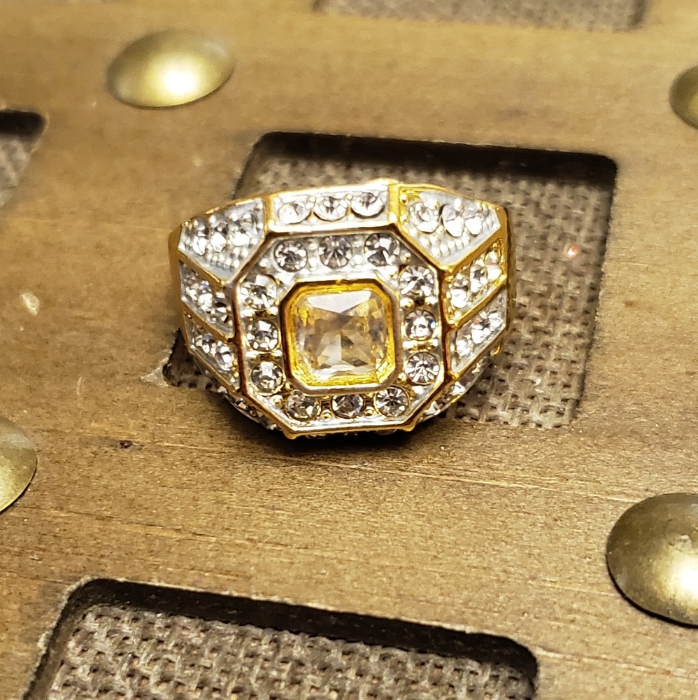 Gold plated mens ring